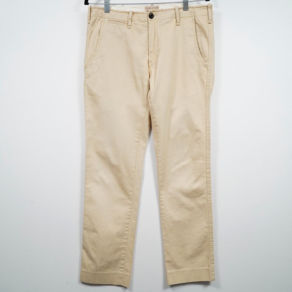 GANT Rugger Khaki Chino Pants Mens 30x34 (33x29) Slim Fit Cotton Classic Preppy
